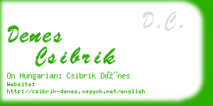 denes csibrik business card